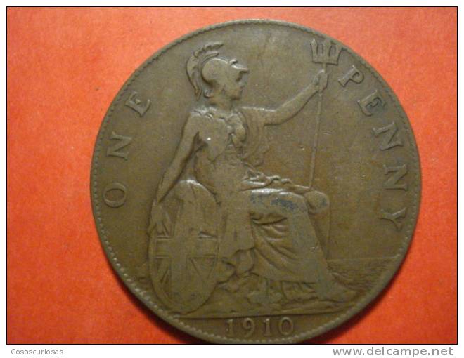 2104   UNITED KINGDOM UK GRAN BRETAÑA   PENNY    AÑO / YEAR  1910  VF - D. 1 Penny