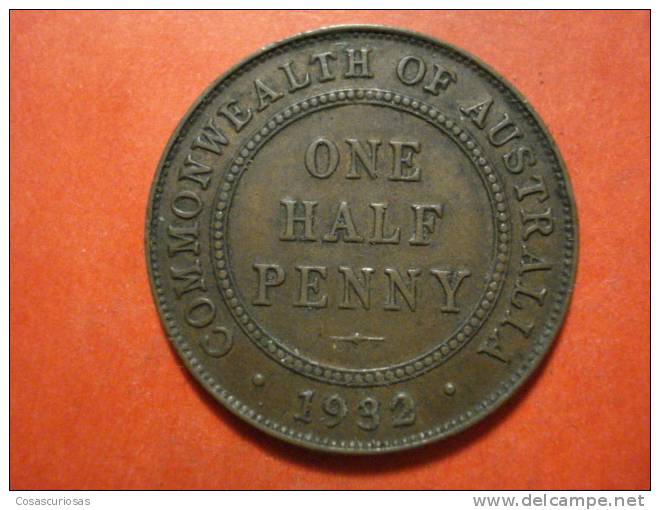 2106 AUSTRALIA    HALFPENNY    AÑO / YEAR  1932  EF - ½ Penny