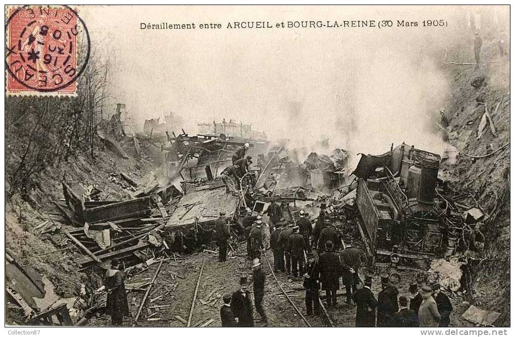 92 Et 94 - ARCUEIL Et BOURG La REINE - ACCIDENT De CHEMIN De FER En 1905 - TRAIN - LOCOMOTIVE - CACHET De SCEAUX - Bourg La Reine