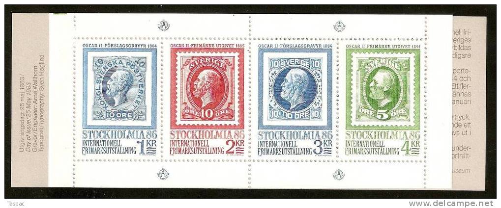 Sweden 1983 Mi# Booklet MH 94 (with # 1239-1242) ** MNH - STOCKHOLMIA '86 / Stamps On Stamps - 1981-..