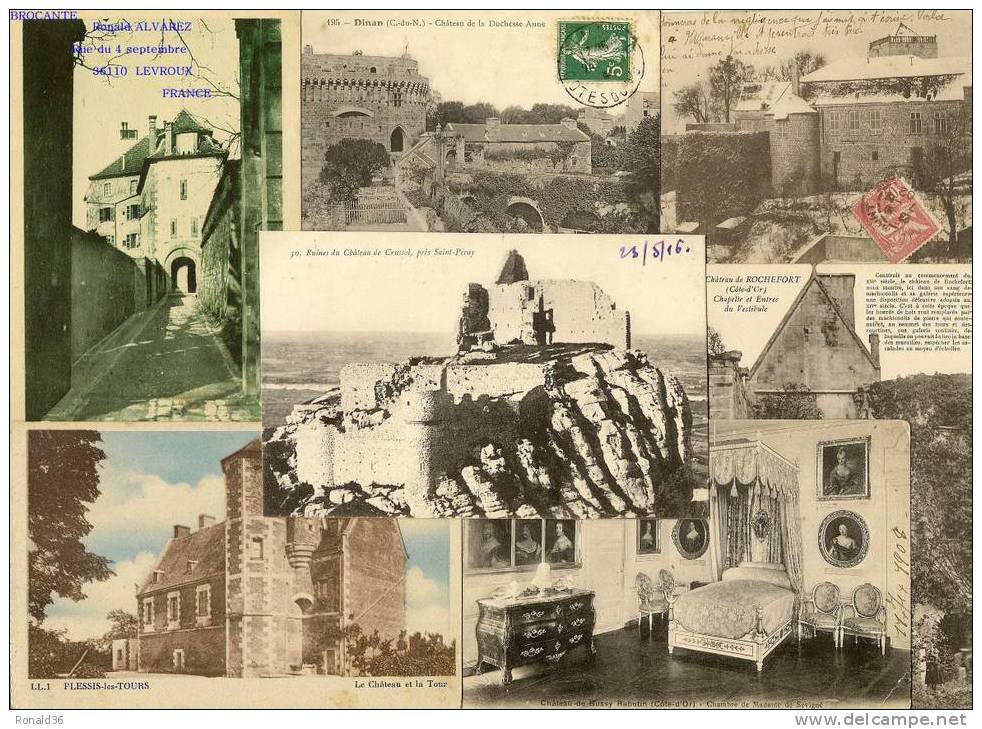 LOT De Cp CHATEAUX DE FRANCE ( Blois, Montlhéry, Montreuil, Chaalis, Larochebeaucourt, Beaufranchet, Chevreuse,bussy.... - 100 - 499 Cartoline