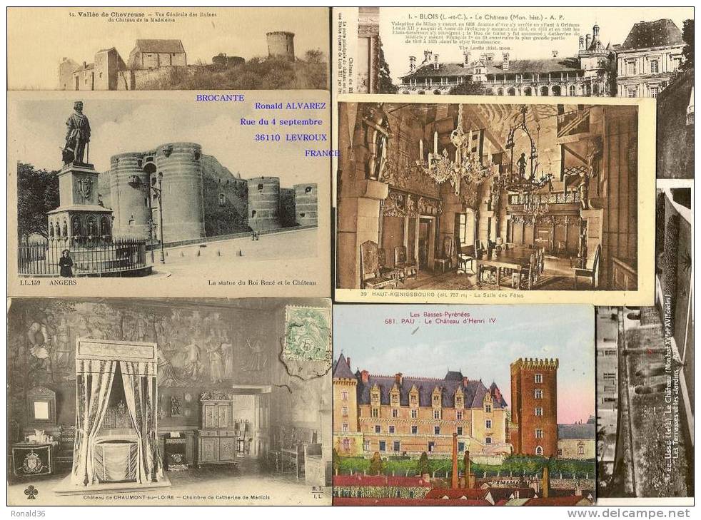 LOT De Cp CHATEAUX DE FRANCE ( Blois, Montlhéry, Montreuil, Chaalis, Larochebeaucourt, Beaufranchet, Chevreuse,bussy.... - 100 - 499 Postcards