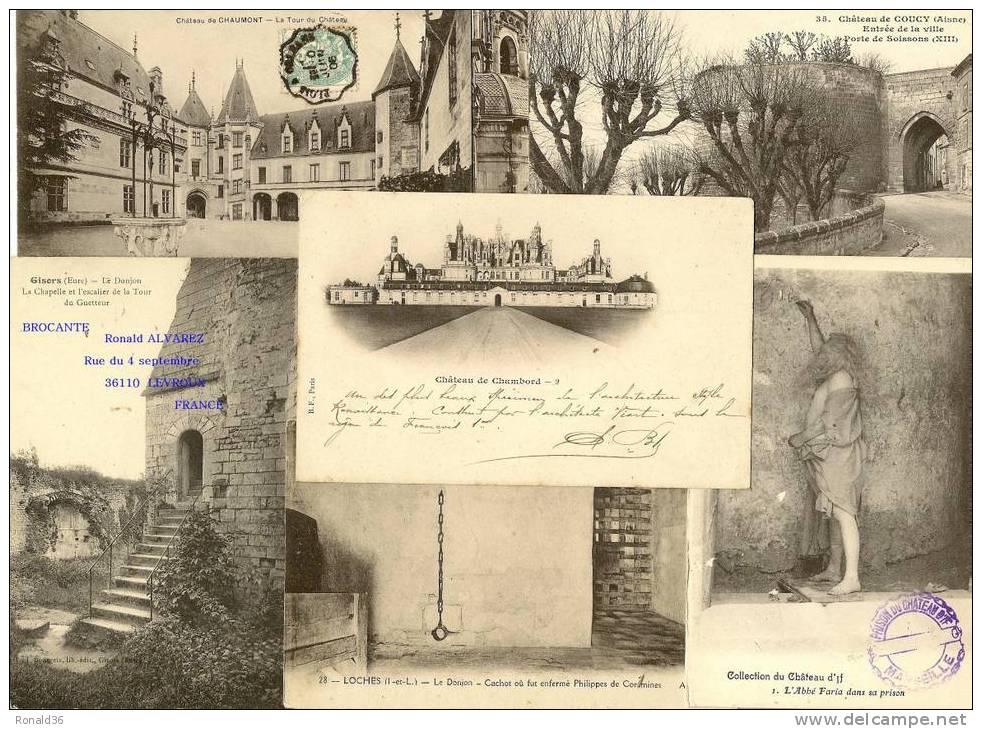 LOT De Cp CHATEAUX DE FRANCE ( Blois, Montlhéry, Montreuil, Chaalis, Larochebeaucourt, Beaufranchet, Chevreuse,bussy.... - 100 - 499 Cartoline