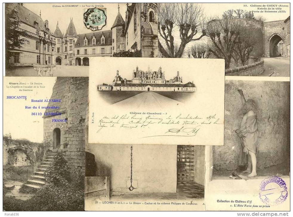 LOT De Cp CHATEAUX DE FRANCE ( Blois, Montlhéry, Montreuil, Chaalis, Larochebeaucourt, Beaufranchet, Chevreuse,bussy.... - 100 - 499 Cartes