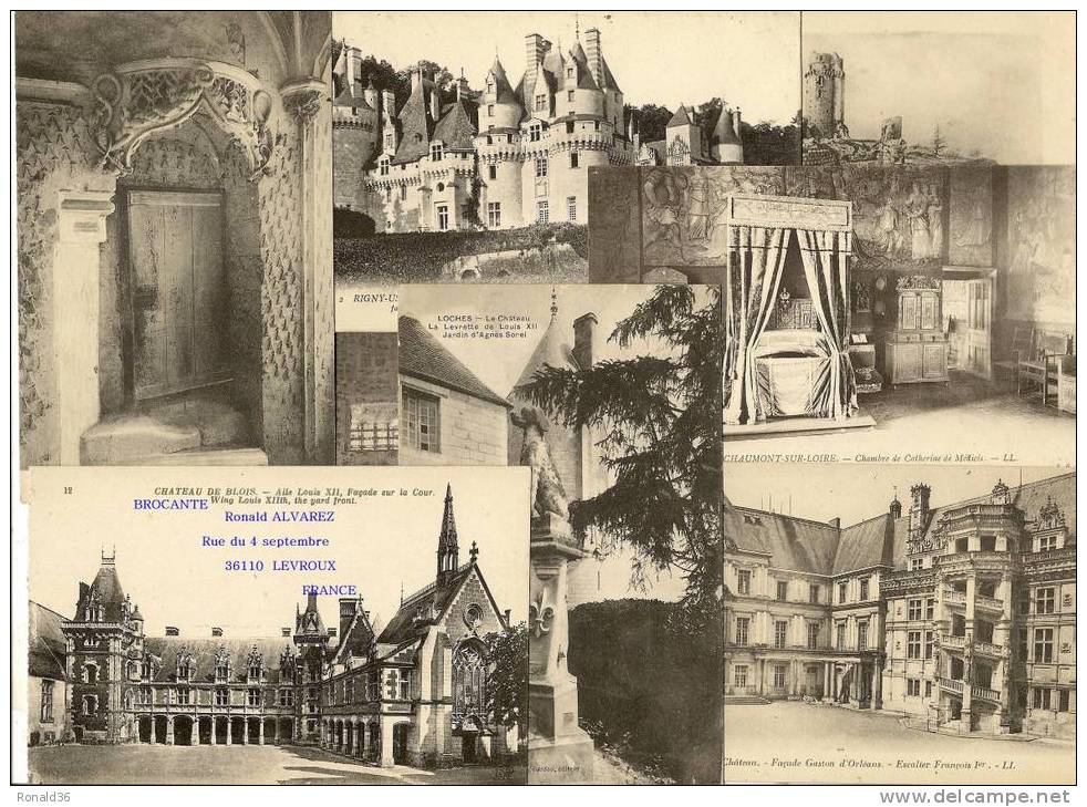 LOT de cp CHATEAUX DE FRANCE ( blois, montlhéry, montreuil, chaalis, larochebeaucourt, beaufranchet, chevreuse,bussy....