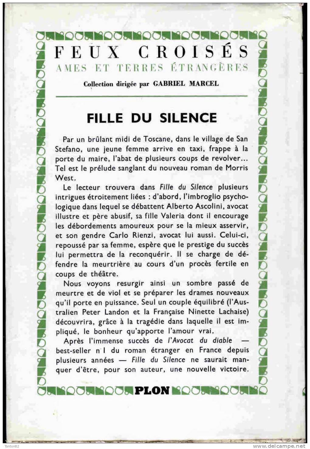 Morris West - Fille Du Silence - Plon - ( 1963 ) - Aventure