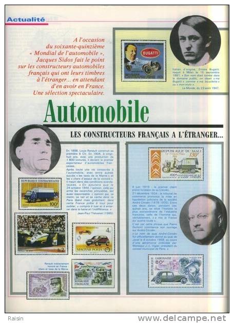 Le Monde Des Philatélistes N°423 Octobre 1988 L´Automobile Française à L´étranger 104 Pages TBE - French (from 1941)