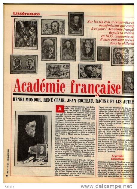 Le Monde Des Philatélistes N°424 Novembre1988 Littérature Académie Française Robinson Crusoé Maurice Rheims120 Pages TBE - Francés (desde 1941)