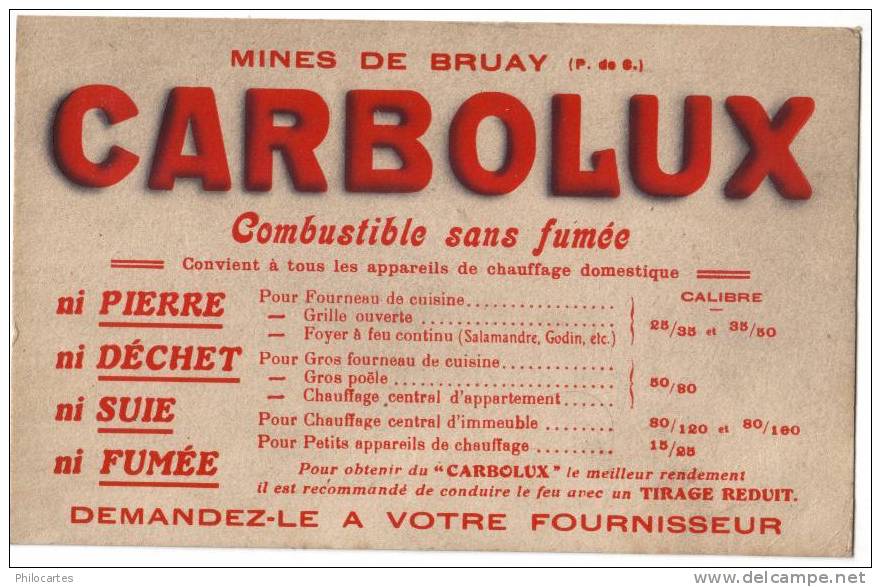 BUVARD  -   Carbolux - Gas, Garage, Oil