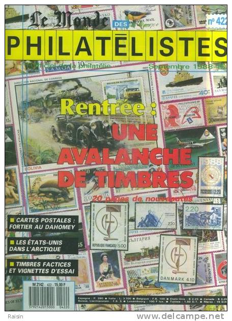 Le Monde Des Philatélistes N°422 Septembre 1988  Rentrée Une Avalanche De Timbres104 Pages  TBE - Frans (vanaf 1941)