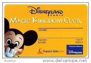 DISNEYLAND MAGIC KINGDOM CLUB  FRANCE TELECOM - Disney-Pässe