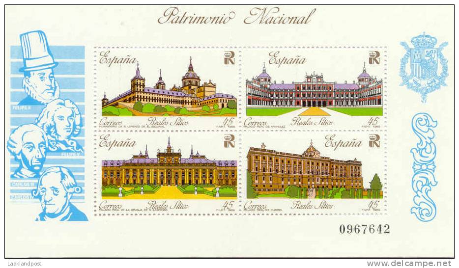 Spain Sheet Michel 35 Royal Palaces  (E772) - Andere & Zonder Classificatie