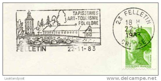 France Cover Cancel Tapisseries Folklore Felletin 22-11-1983 (E795) - Textiel