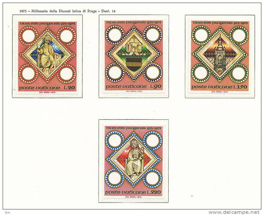 VATICANO 1973  MILLENARIO DELLA DIOCESI DI PRAGA. SERIE COMPLETA MNH** - Ungebraucht