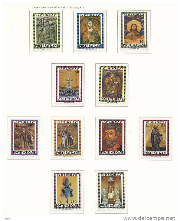 VATICANO 1975  ANNO SANTO - ANNÉE SAINTE . SERIE COMPLETA 11 VALORI MNH** - Nuevos