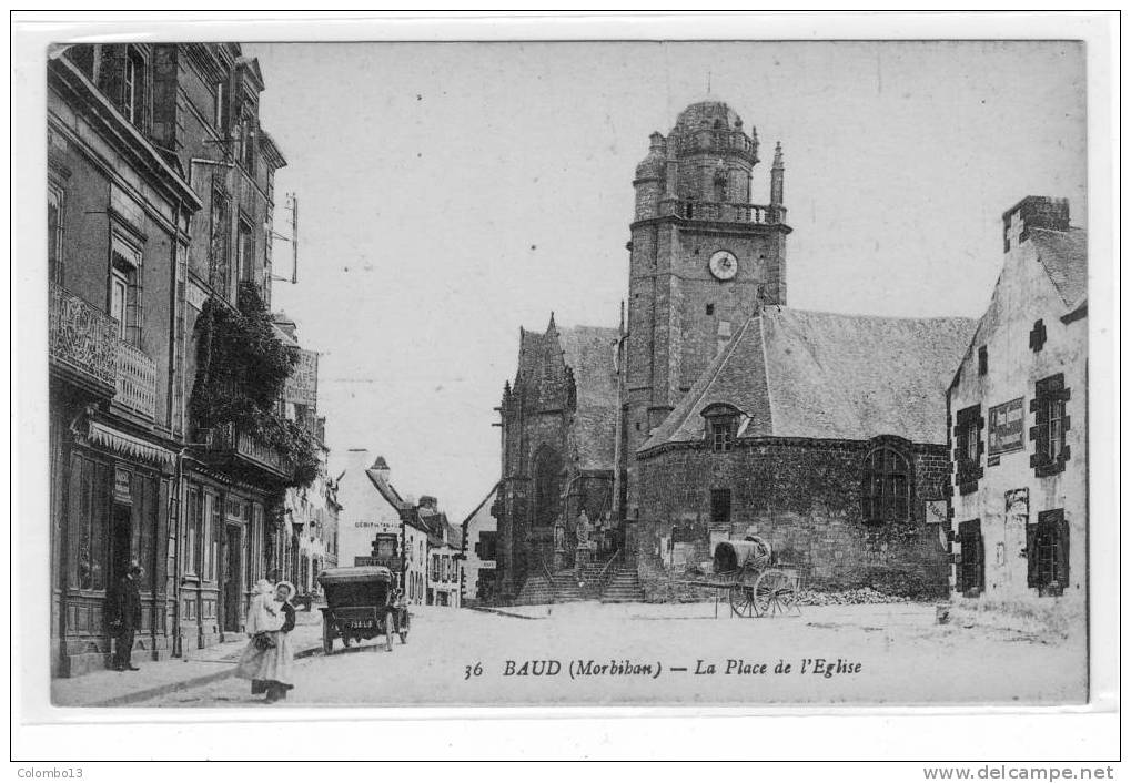 56 BAUD LA PLACE DE L'EGLISE ANIMEE - Baud