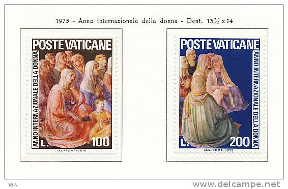 VATICANO 1975  ANNO INTERNAZIONALE DELLA DONNA. SERIE COMPLETA MNH** - Nuevos