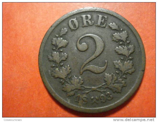2183 NORWAY NÖRGE NORUEGA   2 ÖRE   AÑO / YEAR  1893  VF - Noruega
