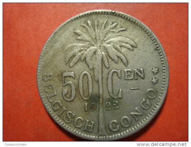 2193 BELGISCH CONGO BELGIE BELGIQUE  50 CENTS    AÑO / YEAR  1922  XF - 1910-1934: Albert I