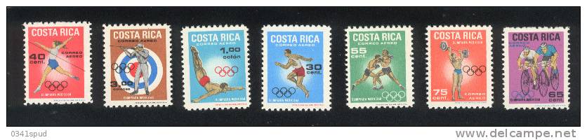 Jeux  Olympiques 1968  Costarica  **  Never Hinged  Cyclisme, Boxe, Tir, Plongeon, Gymnastique, Haltérophilie - Summer 1968: Mexico City