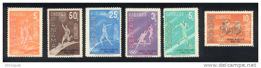 Jeux Olympiques 1960   Panama **   Never Hinged  TB  Cyclisme, Football,basket, Escrime, Athlétisme - Estate 1960: Roma