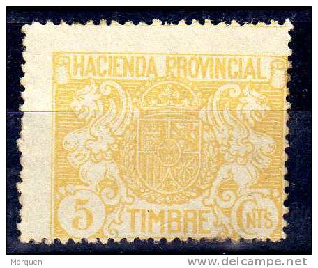 Sellos Hacienda Provincial 5 Cts. Amarillo Naranja. Fiscal - Fiscaux