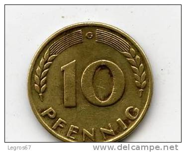 ALLEMAGNE 10 PFENNIG 1950 G - 10 Pfennig