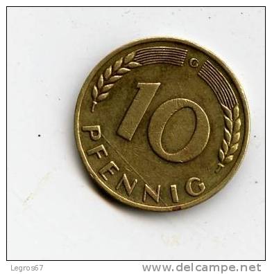 ALLEMAGNE 10 PFENNIG 1968 G - 10 Pfennig