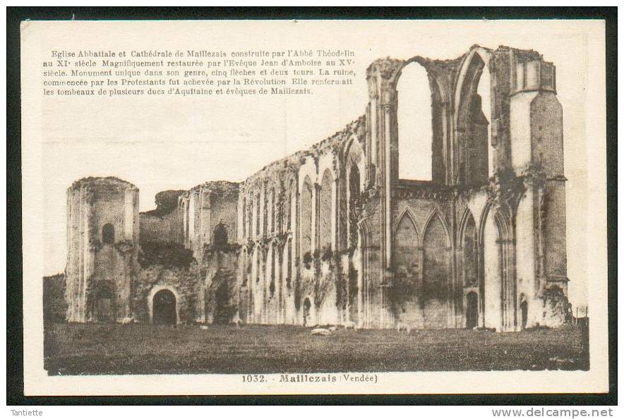 MAILLEZAIS - Eglise Abbatiale Et Cathédrale (ruines) - Pub. Au Verso : Chicorée D.V. De Bayon. - Maillezais