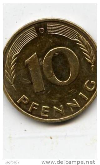 ALLEMAGNE 10 PFENNIG 1987 D - 10 Pfennig