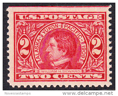 !a! USA Sc# 0370 MNH SINGLE (top Side Cut) -William H. Seward - Unused Stamps