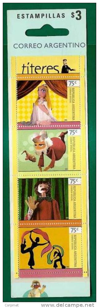 PUPPETS - MARIONNETTE - TITERES - MARIONETAS - VF ARGENTINA 2002 CARNET - BOOKLET - 4 Stamps - Marionette