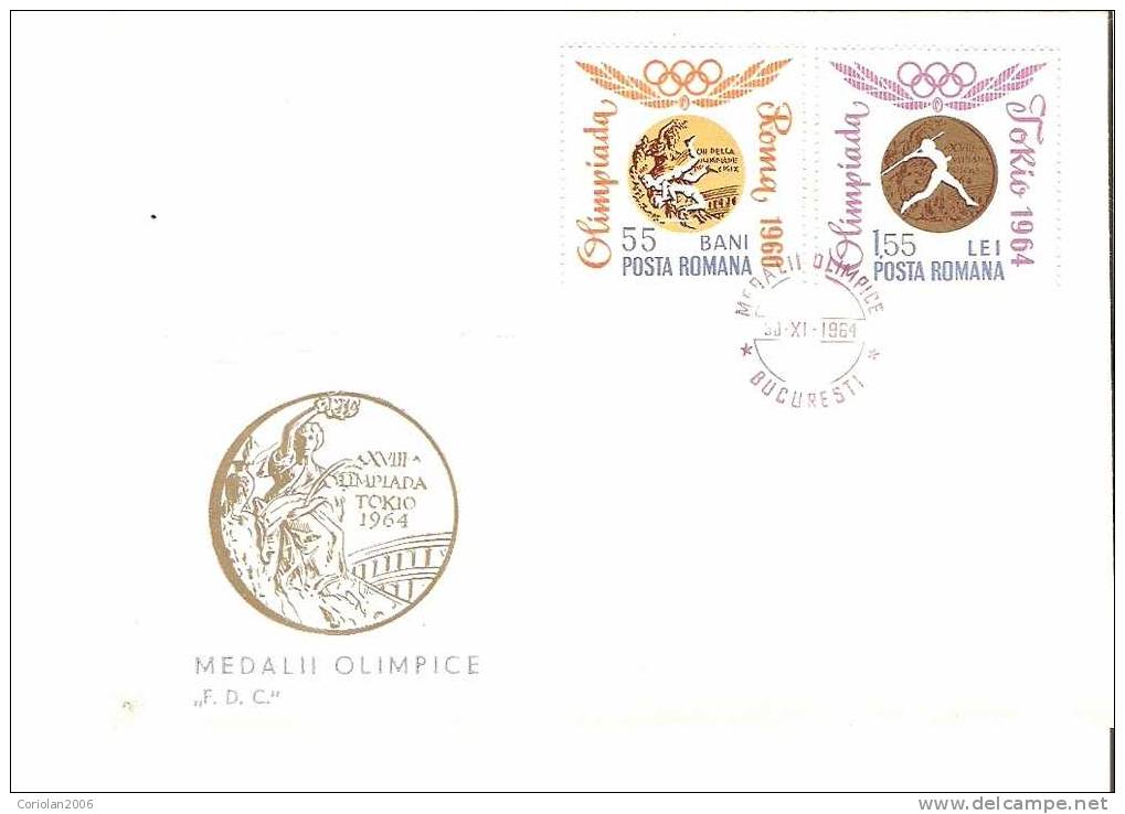 Romania FDC 1964 / Olympic Medals / Set X 3 - Ete 1960: Rome