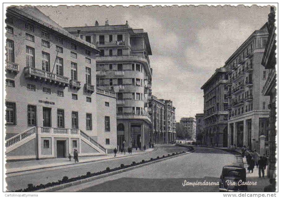 Genova Sampierdarena Liceo Classico Mazzini Via Cantore Movimentata Con Macchina - Scuole