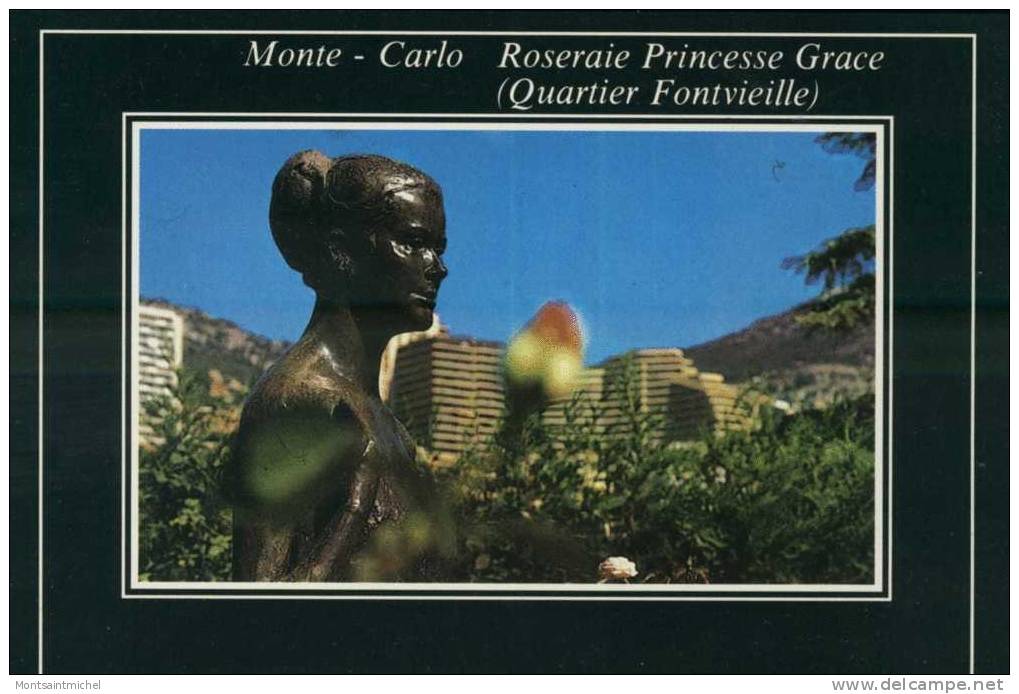 Monte-Carlo. Monaco. Roseraie Princesse Grace (Quartier Fontvieille). Buste Bronze. - Fontvieille