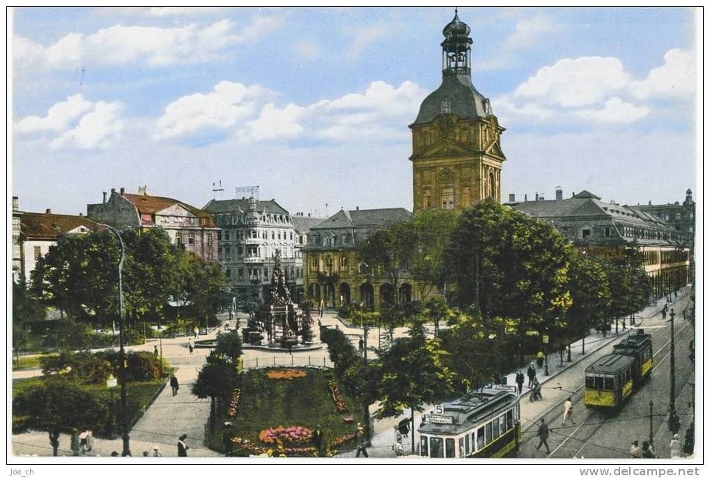 5 AKs Mannheim: Rosengarten Von Osten, Friedrichsplatz Und Wasserturm, Schloss, Paradeplatz U. Kaufhaus, Rheinbrücke - Mannheim