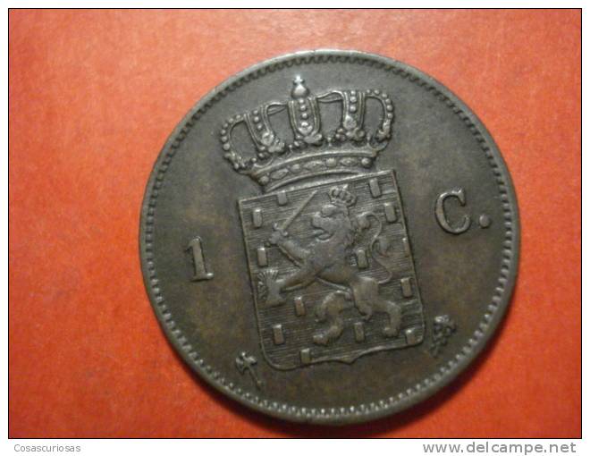 2207 NETHERLANDS NEDERLAND HOLANDA  1 CENT    AÑO / YEAR  1876  XF- - 1849-1890 : Willem III