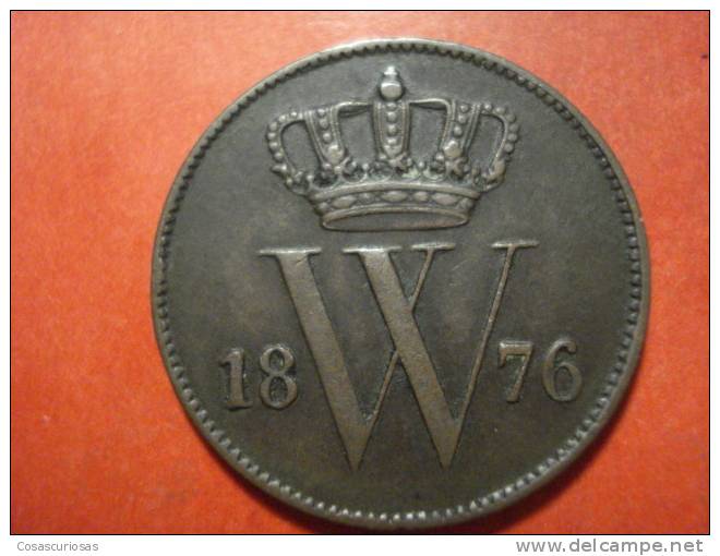 2207 NETHERLANDS NEDERLAND HOLANDA  1 CENT    AÑO / YEAR  1876  XF- - 1849-1890 : Willem III