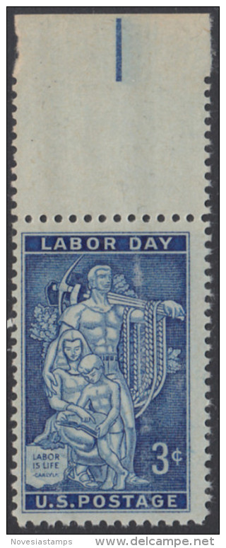 !a! USA Sc# 1082 MNH SINGLE W/ Top Margin (Gum Slight Damaged) - Labor Day - Nuovi