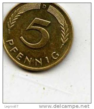 ALLEMAGNE 5 PFENNIG 1986 F - 5 Pfennig