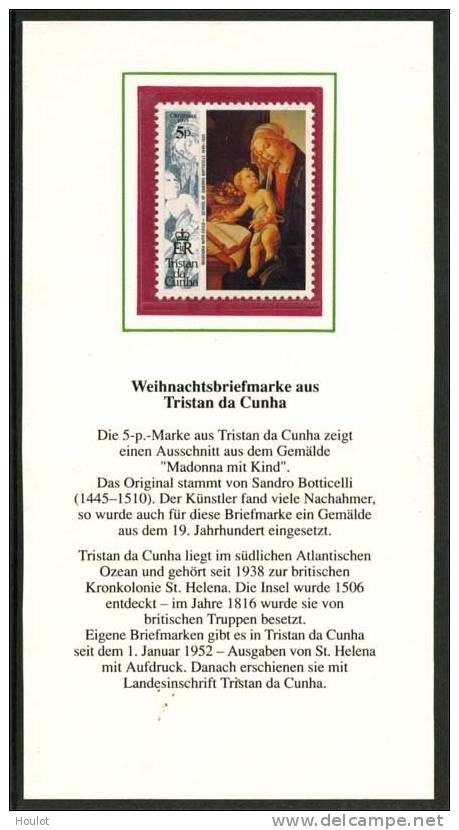 Tristan Da Cunha Mi.N° 544 ** Maria Mit Kind; Von Sandro Botticelli (1445-1510) - Isla Sta Helena