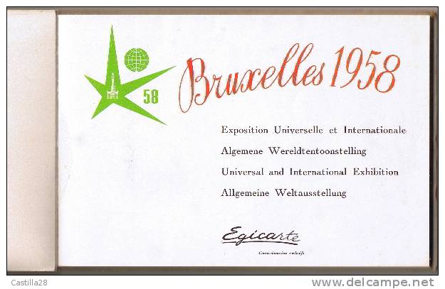 BRUXELLES EXPO UNIVERSELLE 1958 - Album Souvenir Complet - Recordatorios