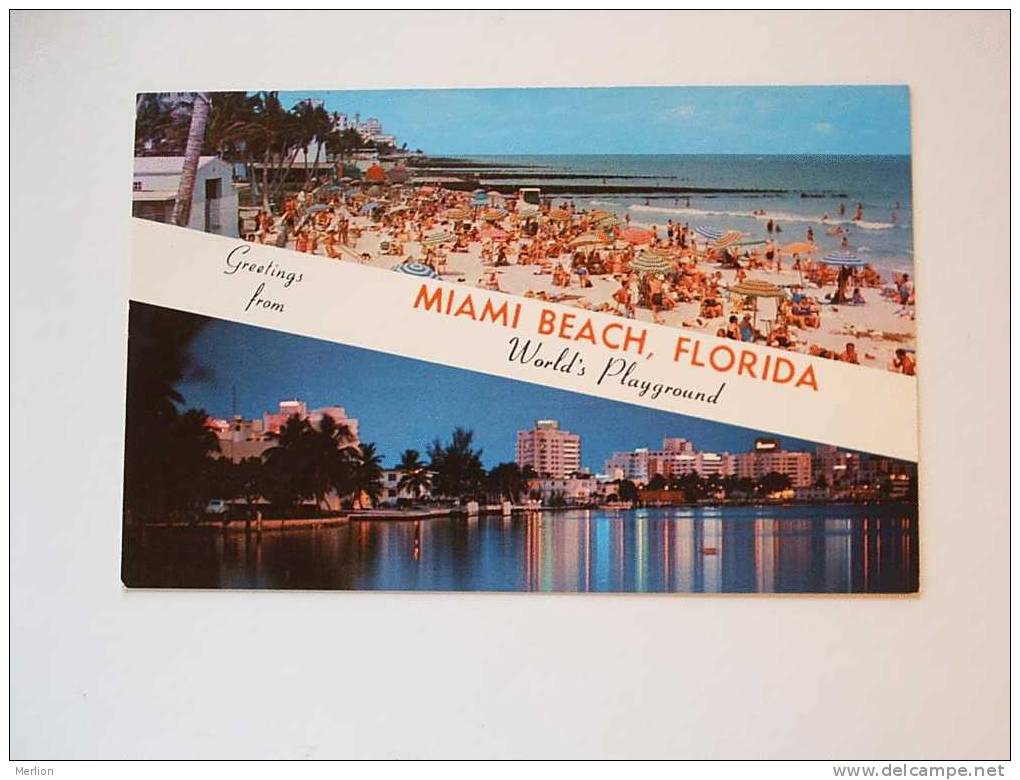 Ocean Front Hotels - Miami Beach Florida - Cca 1960's   VF D34815 - Miami Beach
