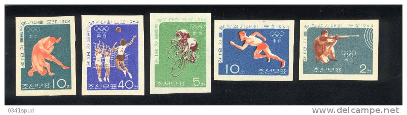 Jeux Olympiques 1964  Coree  Nord ** Never Hinged  TB Cyclisme, Volley, Lutte, Tir, Athlétisme - Ete 1964: Tokyo