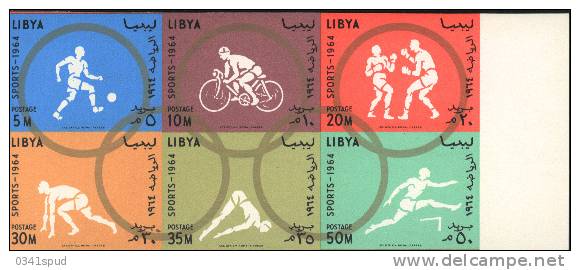 Jeux Olympiques 1964 Libia ** Never Hinged TB  Cyclisme, Athlétisme, Boxe, Football, Plongeon - Ete 1964: Tokyo