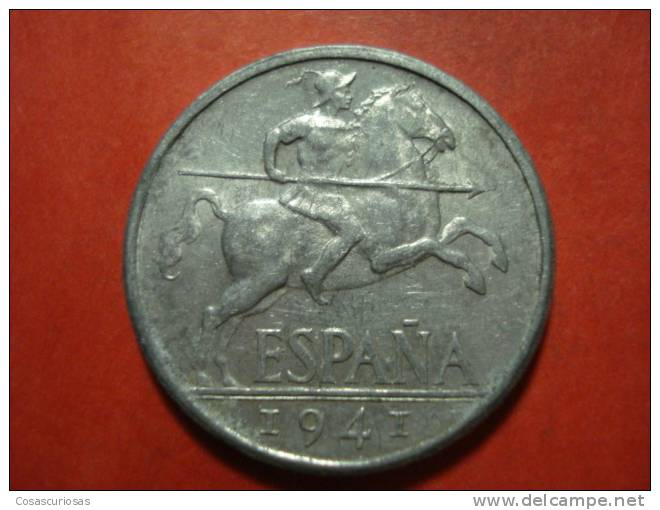 2241  ESPAÑA SPAIN ESPAGNE  10 CENTIMOS JINETE CELTA HORSE  CABALLO ANIMAL    AÑO / YEAR  1941  EBC+ - 10 Centimos