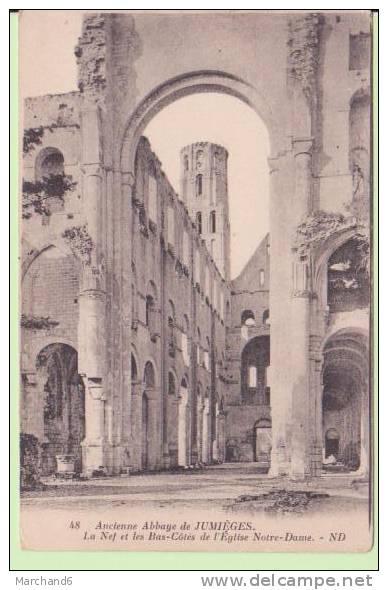 SEINE MARITIME.JUMIEGES.ANCIENNE ABBAYE LA NEF ET LES BAS COTES DE L EGLISE NOTRE DAME - Jumieges