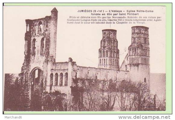 SEINE MARITIME.JUMIEGES.L ABBAYE EGLISE NOTRE DAME FONDEE EN 654 PAR SAINT PHILIBERT - Jumieges