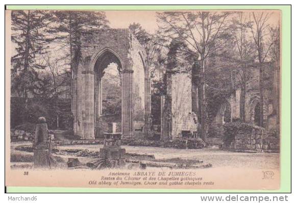 SEINE MARITIME.JUMIEGES.ANCIENNE ABBAYE RESTE DU CHOEUR ET DES CHAPELLES GOTHIQUES - Jumieges