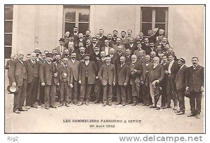 71 - GIVRY,  LES SOMMELIERS PARISIENS - 29 AOÛT 1910 (GROS PLAN) - Altri & Non Classificati